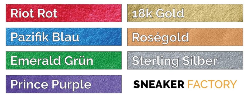 Farbkarte Angelus Pearlescent Farben